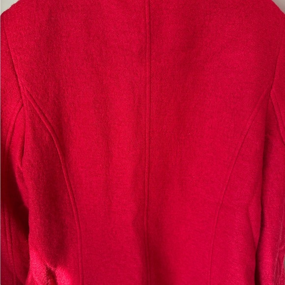 EUC Talbots Bold Red Military Style Wool Pea Coat SZ 14. Worn once; now too big. - Picture 5 of 11
